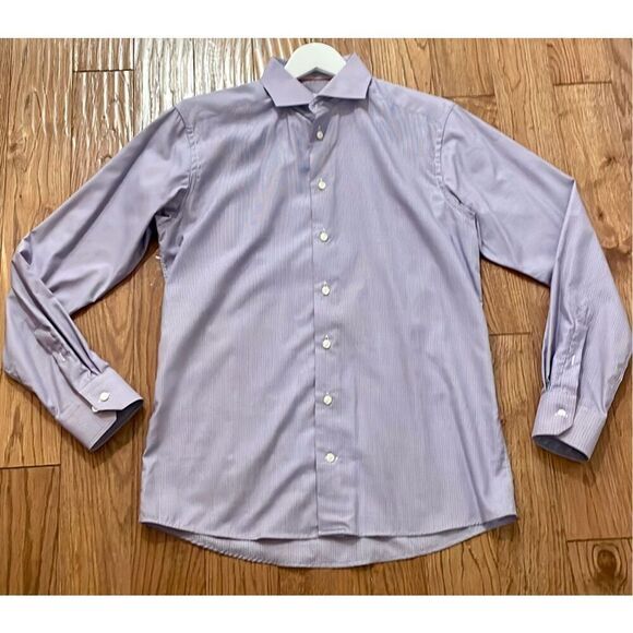 Eton 42 slim 16 1/2 red blue plaid button down shirt - Picture 8 of 8